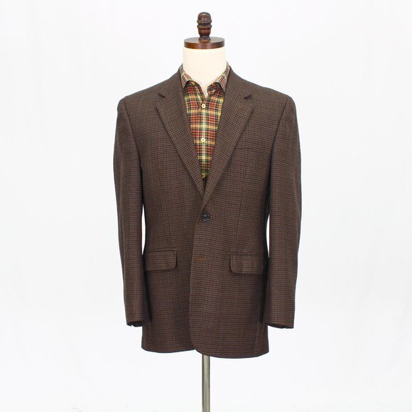 Chaps Other - Chaps 38R Brown Blazer Sport Coat Jacket 2-Button Check Y561